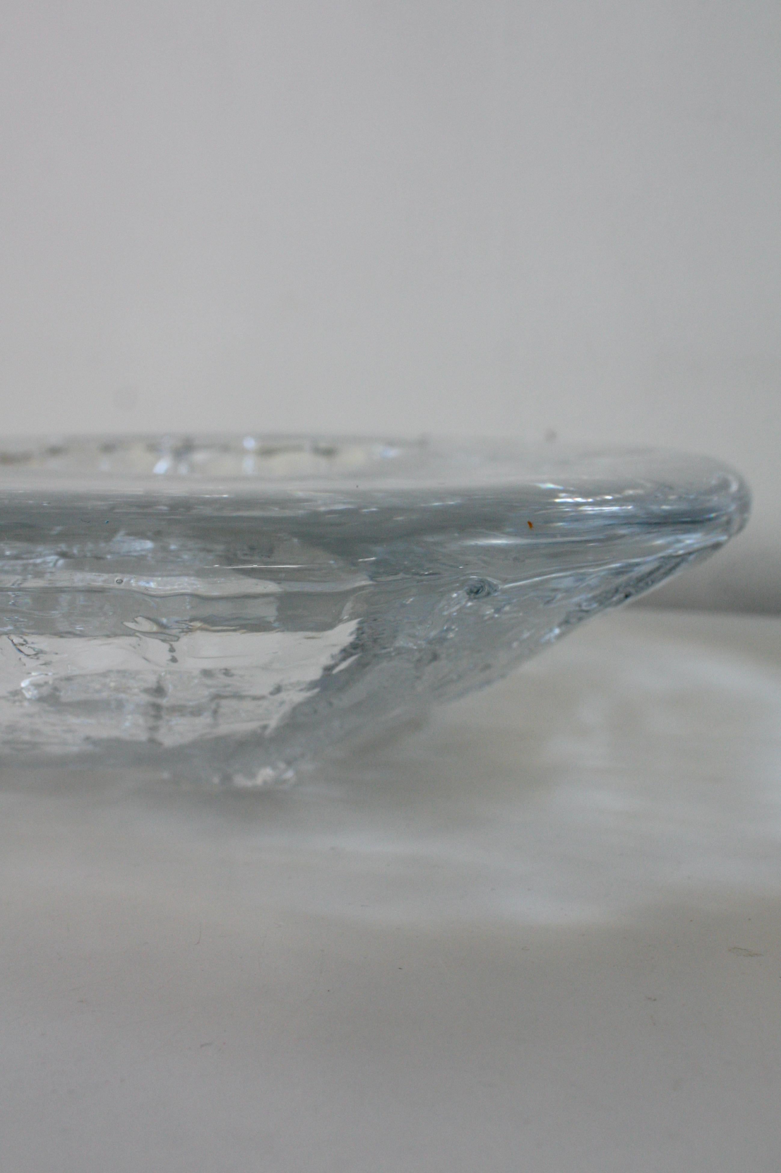 Göte Augustsson Demant Brutalist Glass Bowl Ruda Glasbruk, Sweden, 1960s For Sale 3