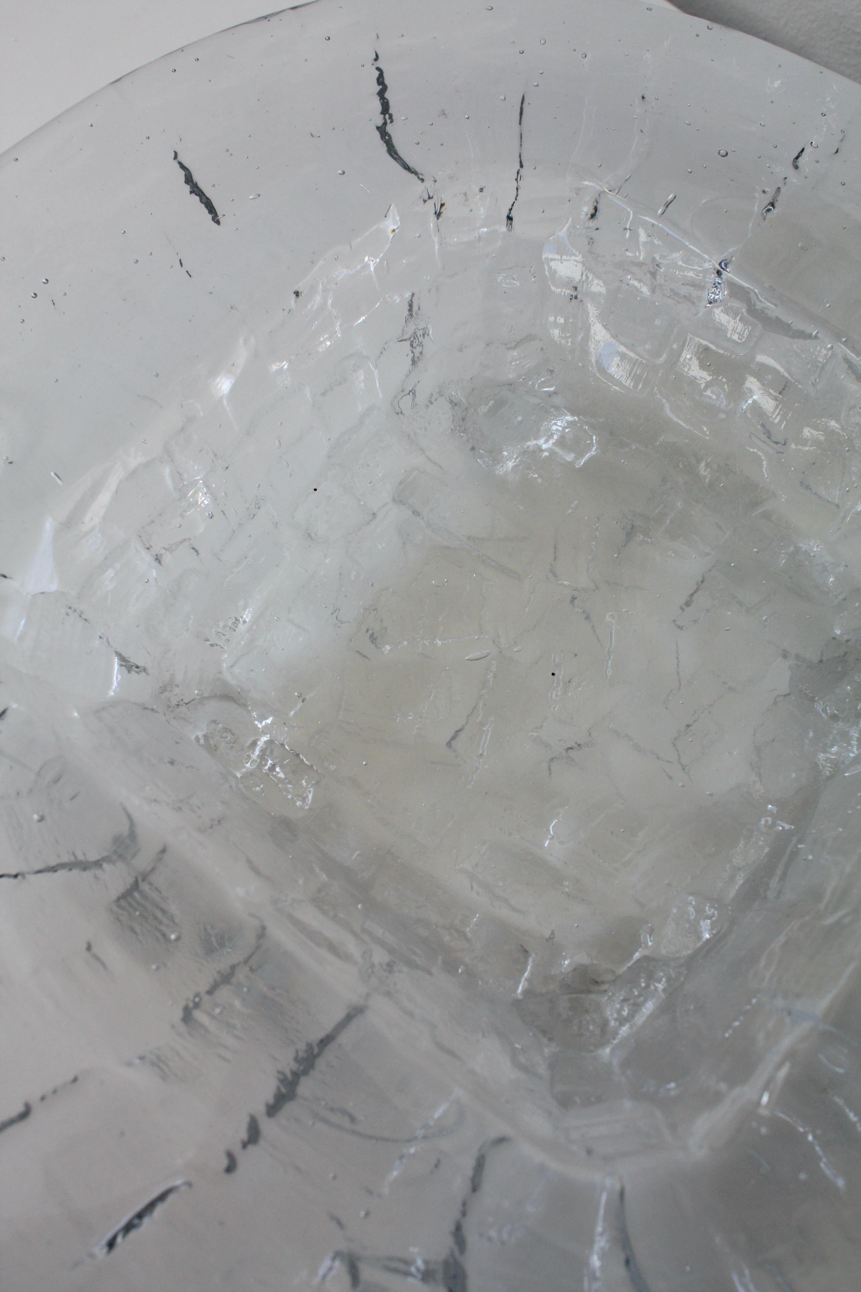 Göte Augustsson Demant Brutalist Glass Bowl Ruda Glasbruk, Sweden, 1960s For Sale 5