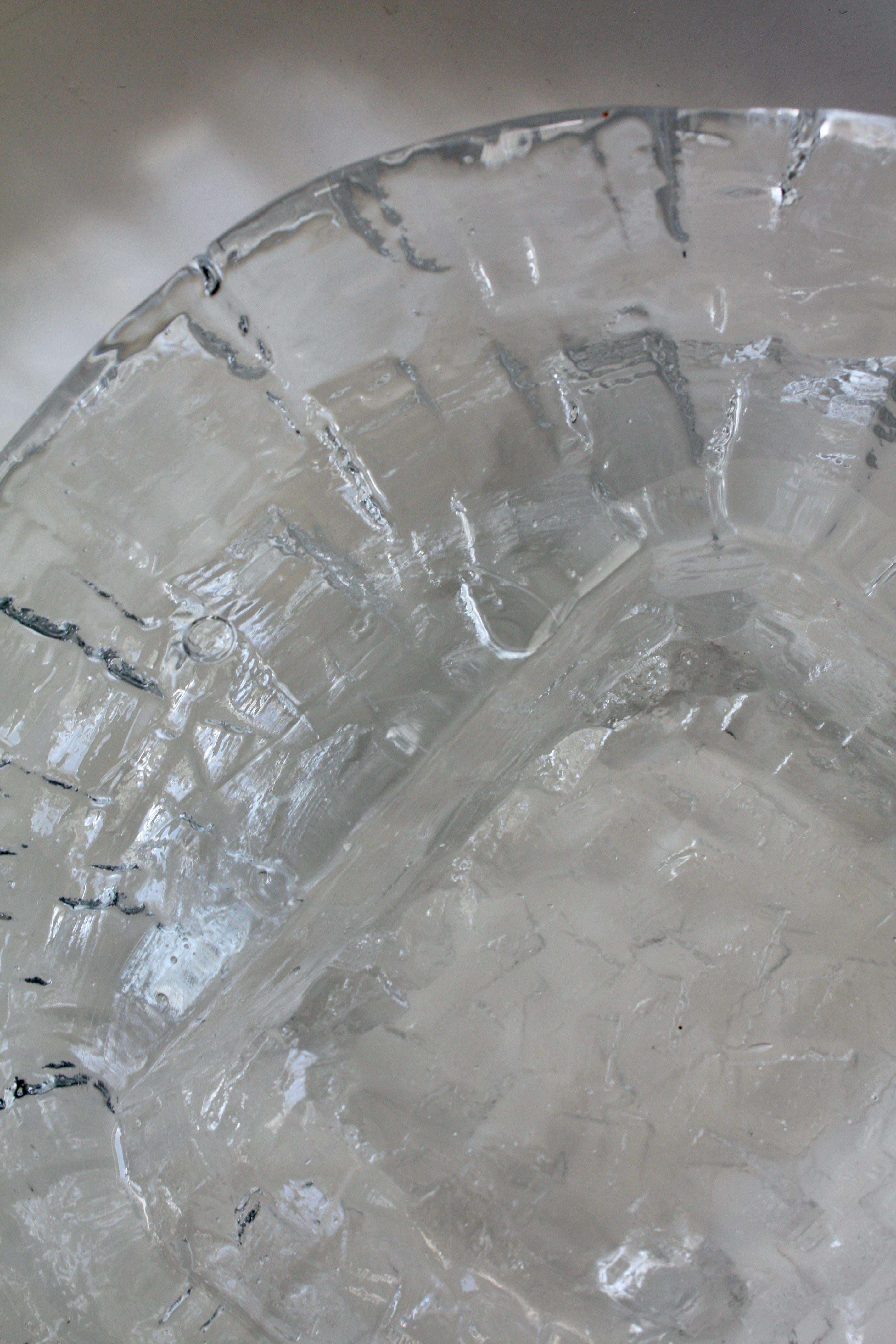 Göte Augustsson Demant Brutalist Glass Bowl Ruda Glasbruk, Sweden, 1960s For Sale 6