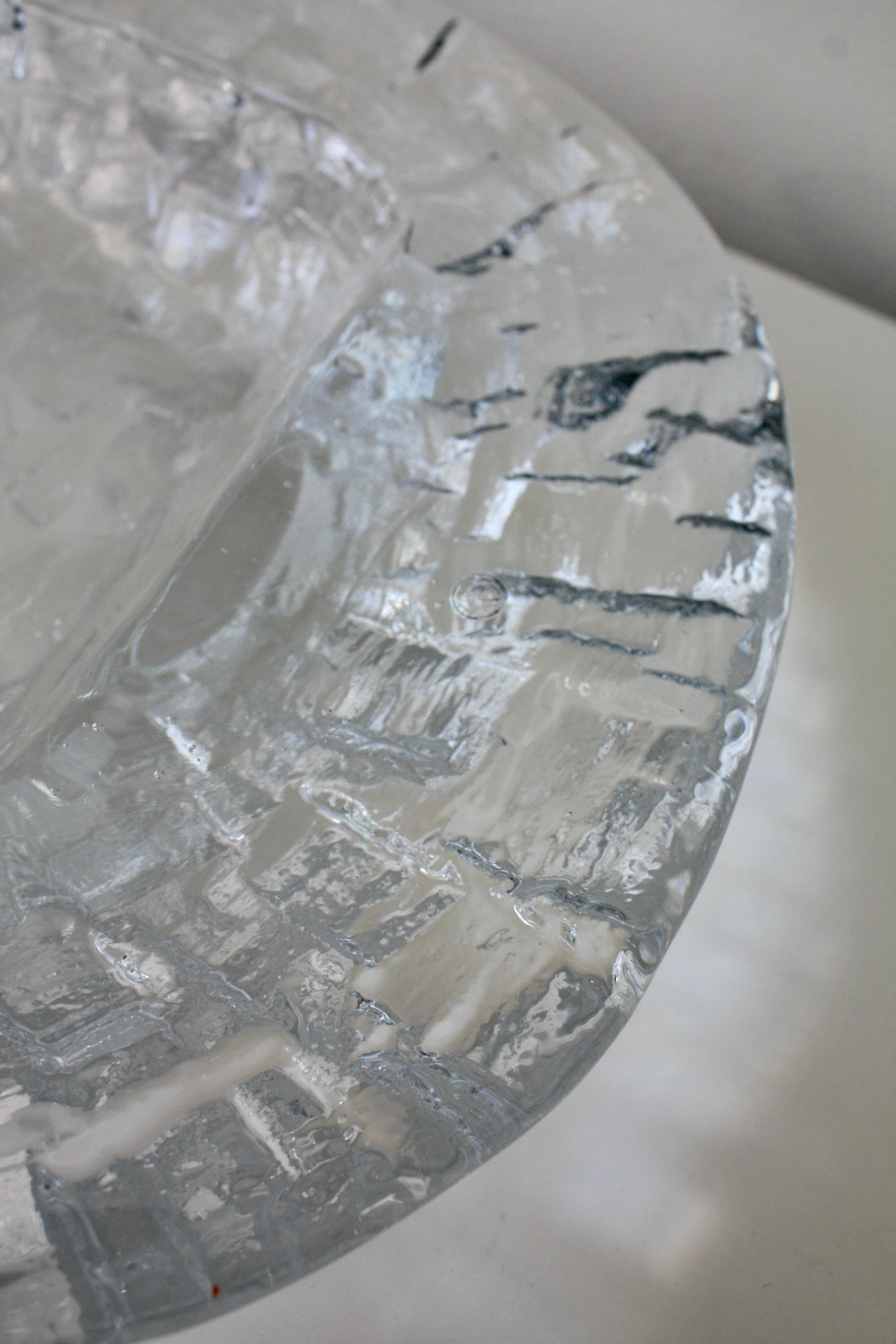 Göte Augustsson Demant Brutalist Glass Bowl Ruda Glasbruk, Sweden, 1960s For Sale 7