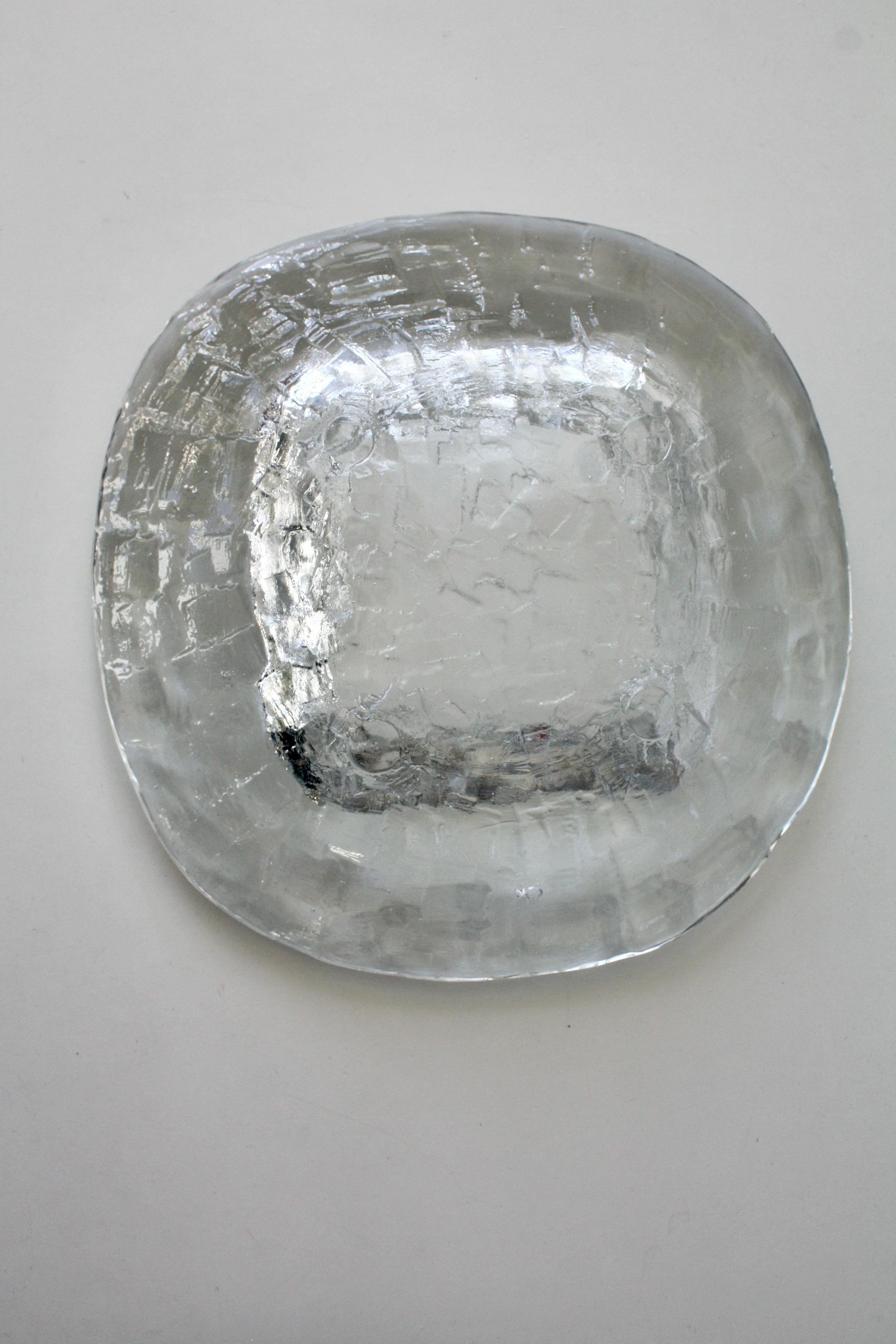 Göte Augustsson Demant Brutalist Glass Bowl Ruda Glasbruk, Sweden, 1960s For Sale 9