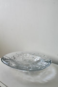 Göte Augustsson Demant Bol en verre brutaliste Ruda Glasbruk, Suède, années 1960