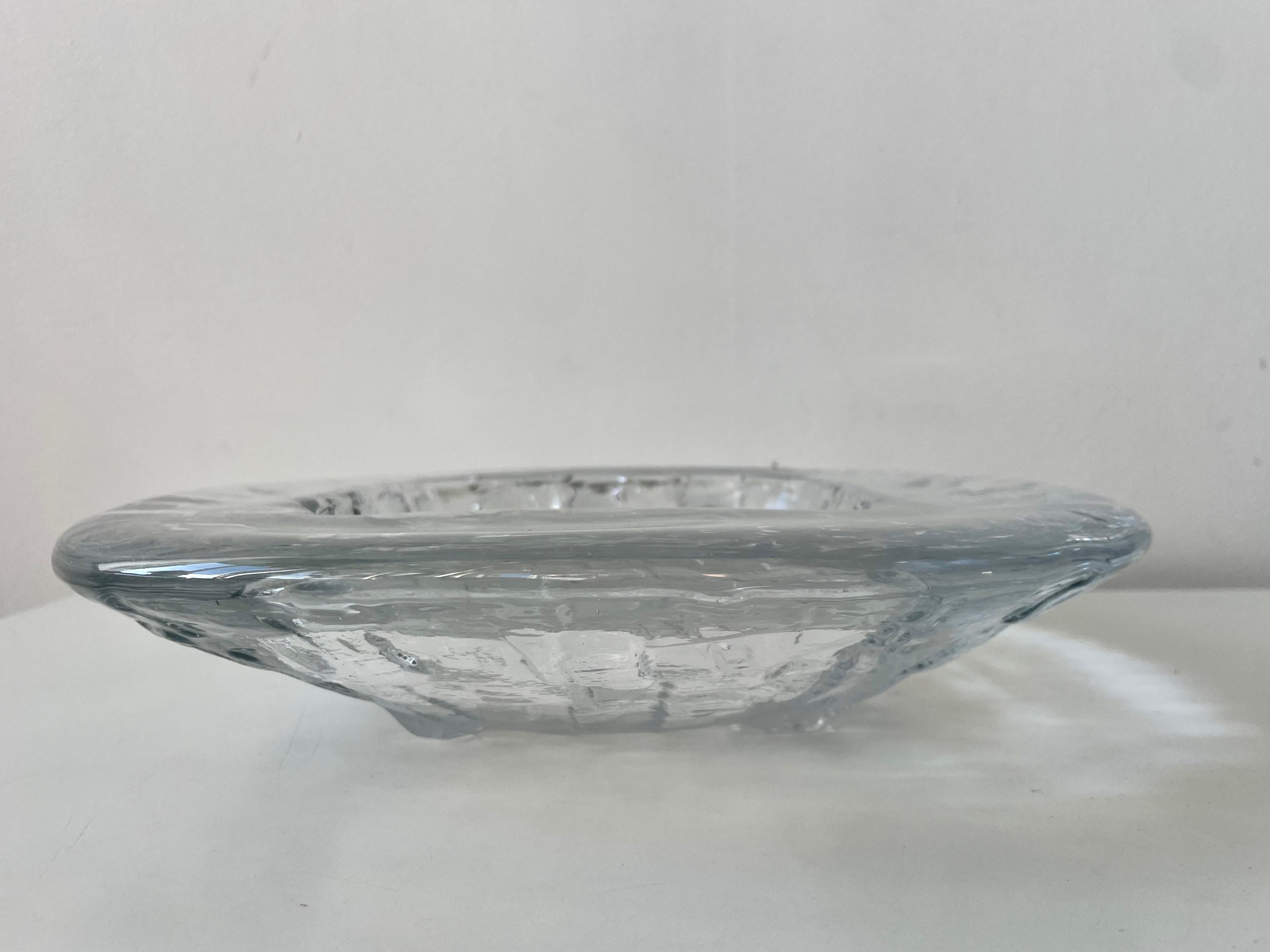Göte Augustsson Demant Brutalist Glass Bowl Ruda Glasbruk, Sweden, 1960s In Good Condition For Sale In Västra Frölunda, SE