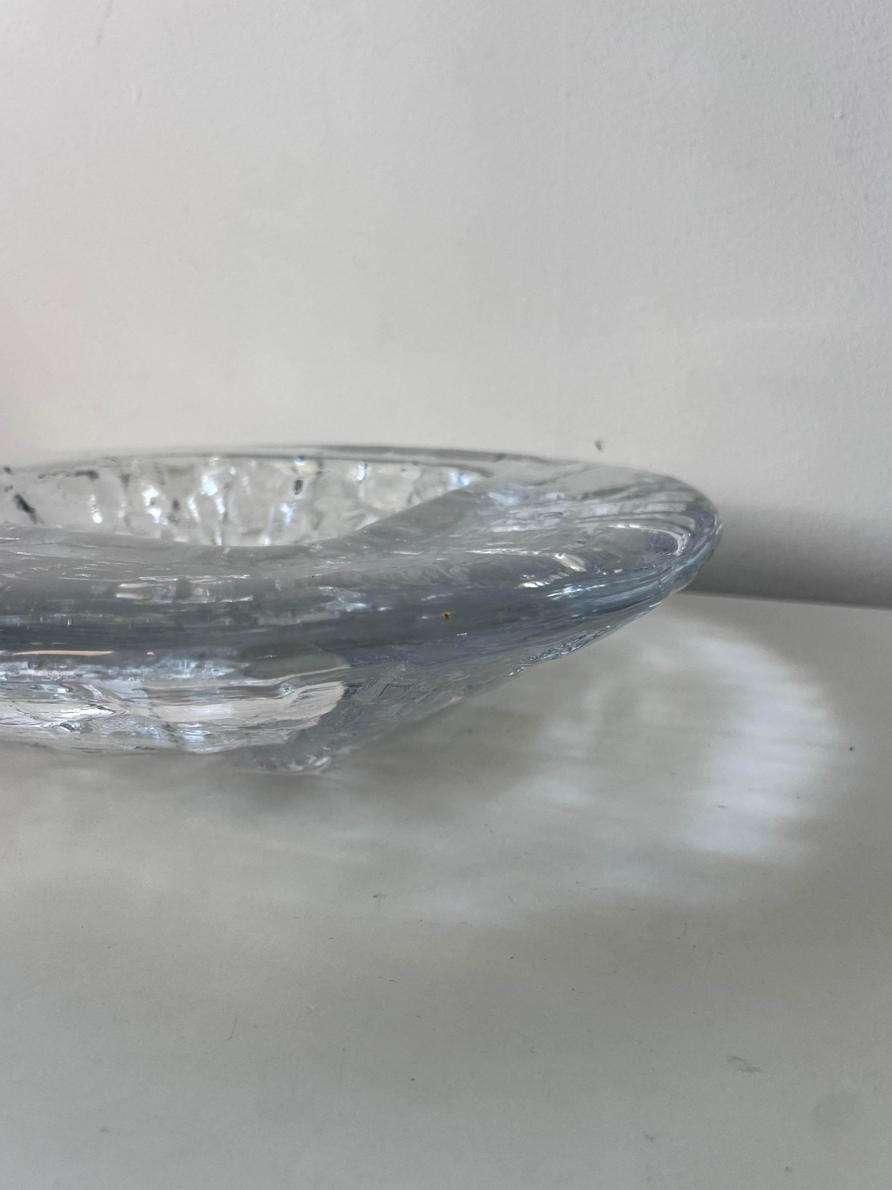 Mid-20th Century Göte Augustsson Demant Brutalist Glass Bowl Ruda Glasbruk, Sweden, 1960s For Sale