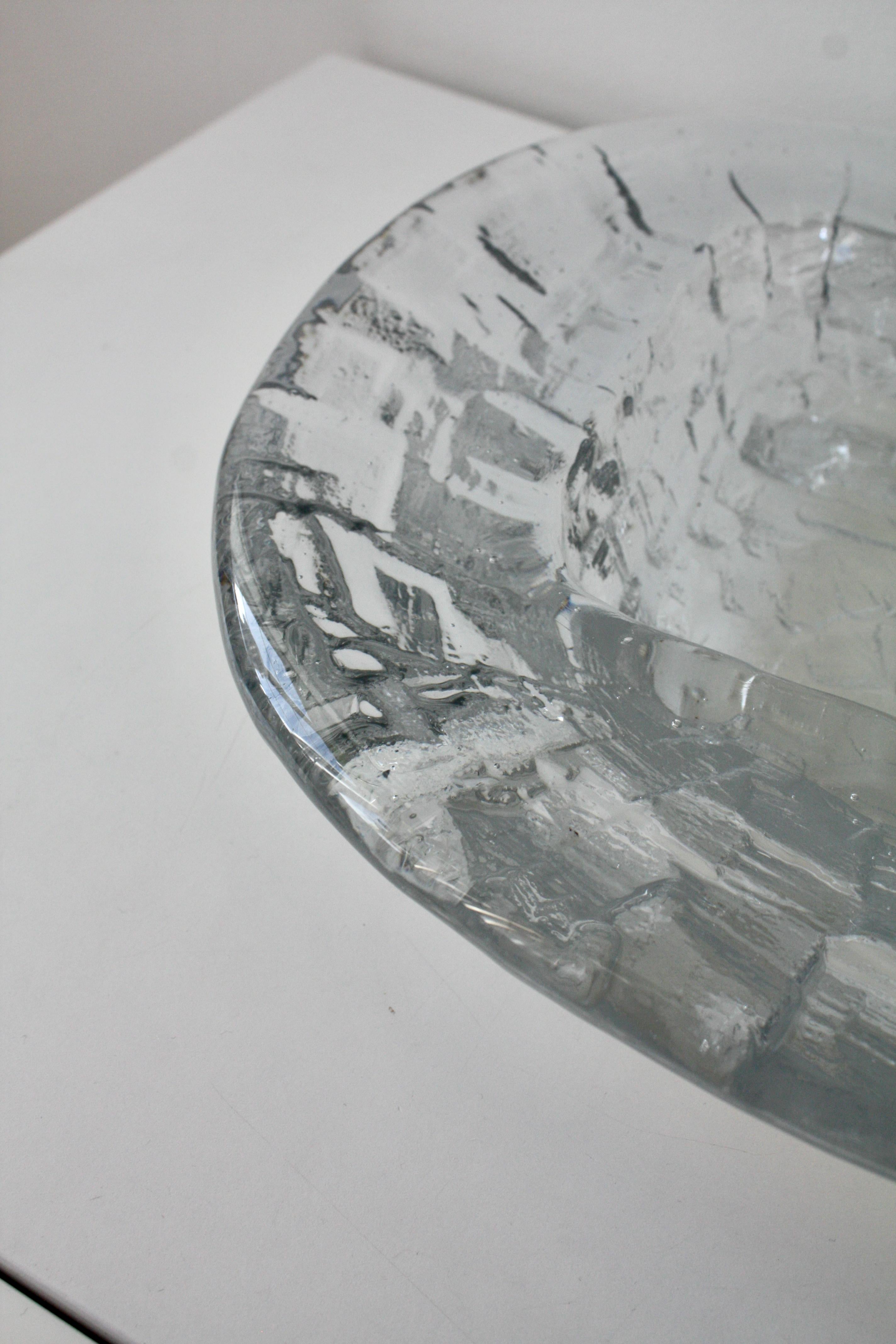 Göte Augustsson Demant Brutalist Glass Bowl Ruda Glasbruk, Sweden, 1960s For Sale 1
