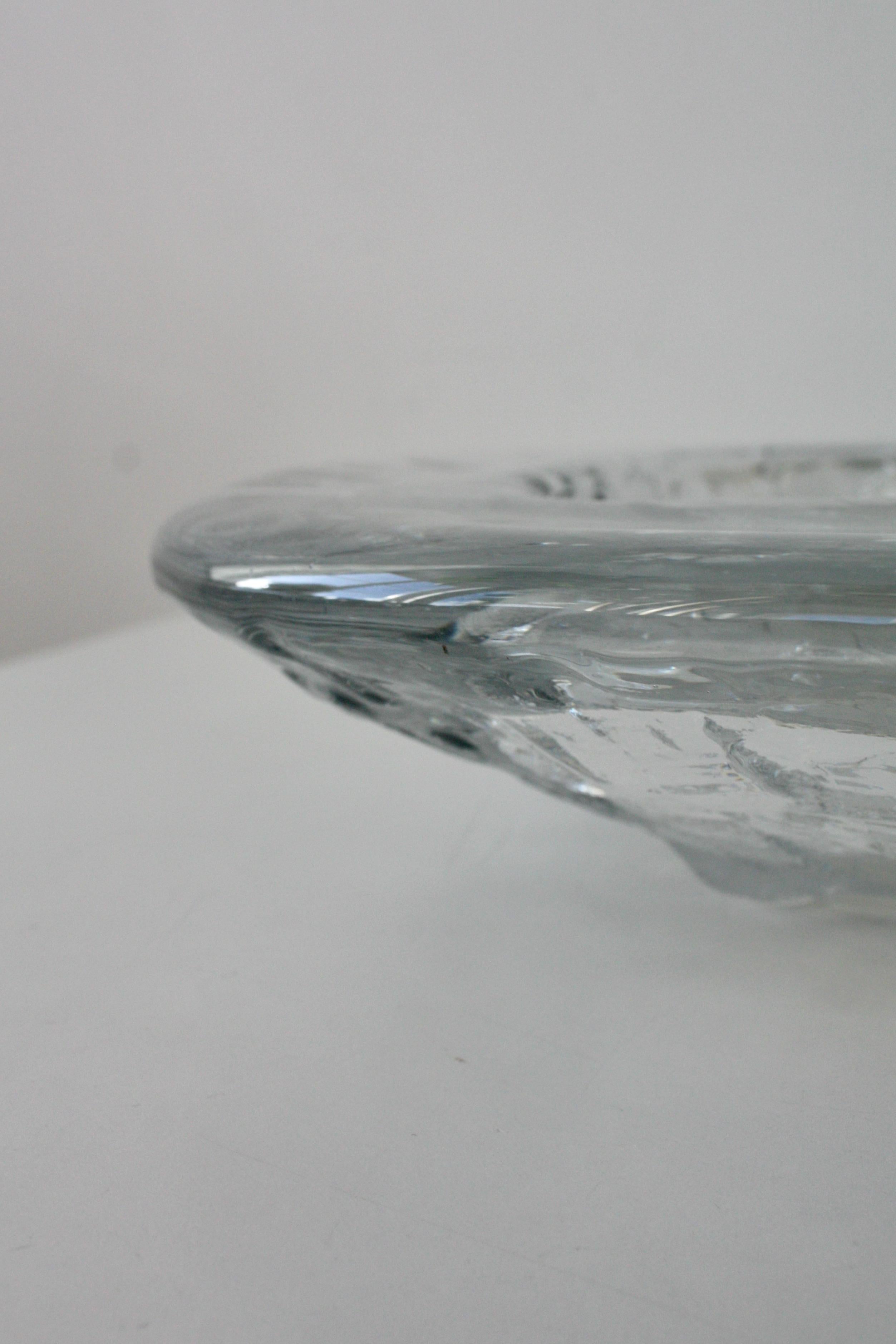 Göte Augustsson Demant Brutalist Glass Bowl Ruda Glasbruk, Sweden, 1960s For Sale 2