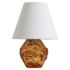 Lampe de bureau Gte Augustsson, verre soufflé, Ruda Glasbruk, Suède, années 1950