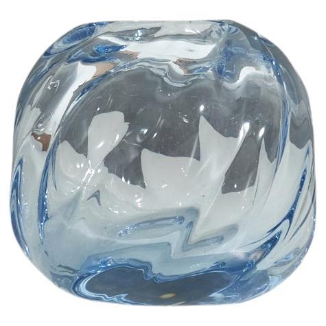 Vase, blaues Glas, Ruda Glasbruk, Schweden, um 1940