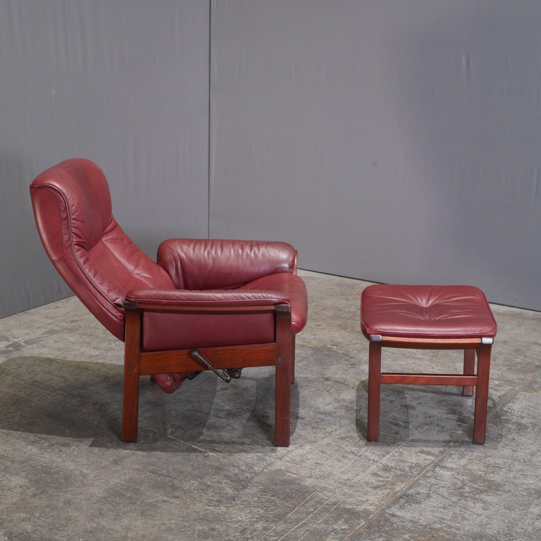 Swedish Göte Möbler G Design Reclining Chair & Footstool