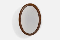 Antique Göteborgs Guldlistfabrik, Wall Mirror, Stained Birch, Mirror, Sweden, 1930s