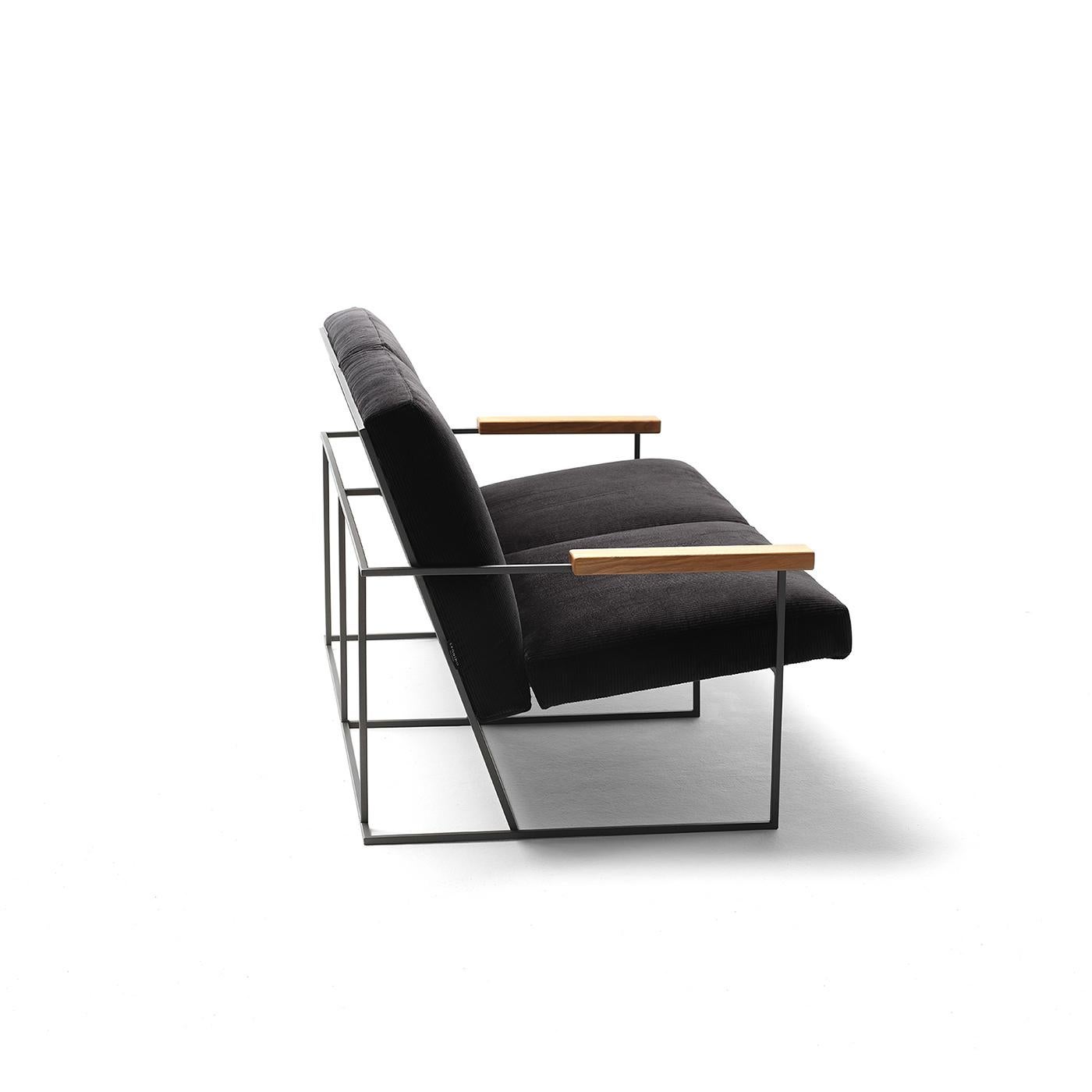 Italian Gotham Black 2- Seater Sofa by Federico Carandini
