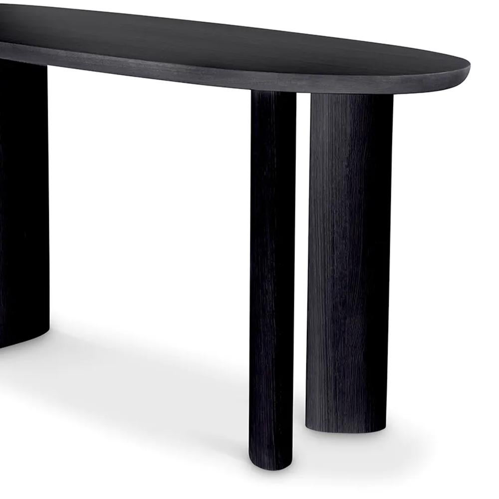 Hand-Crafted Gotham Black Console Table For Sale
