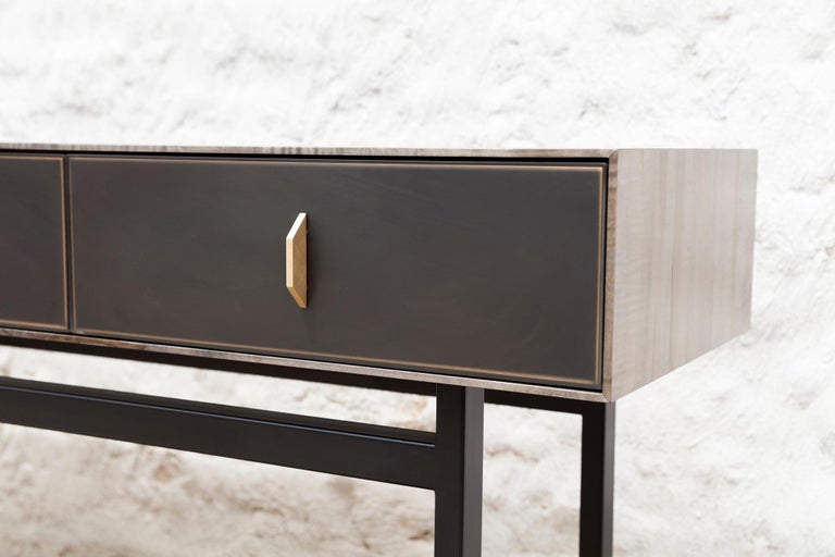Gotham Console Table in Customizable Wood, Metal and Resin In New Condition For Sale In Brooklyn, NY