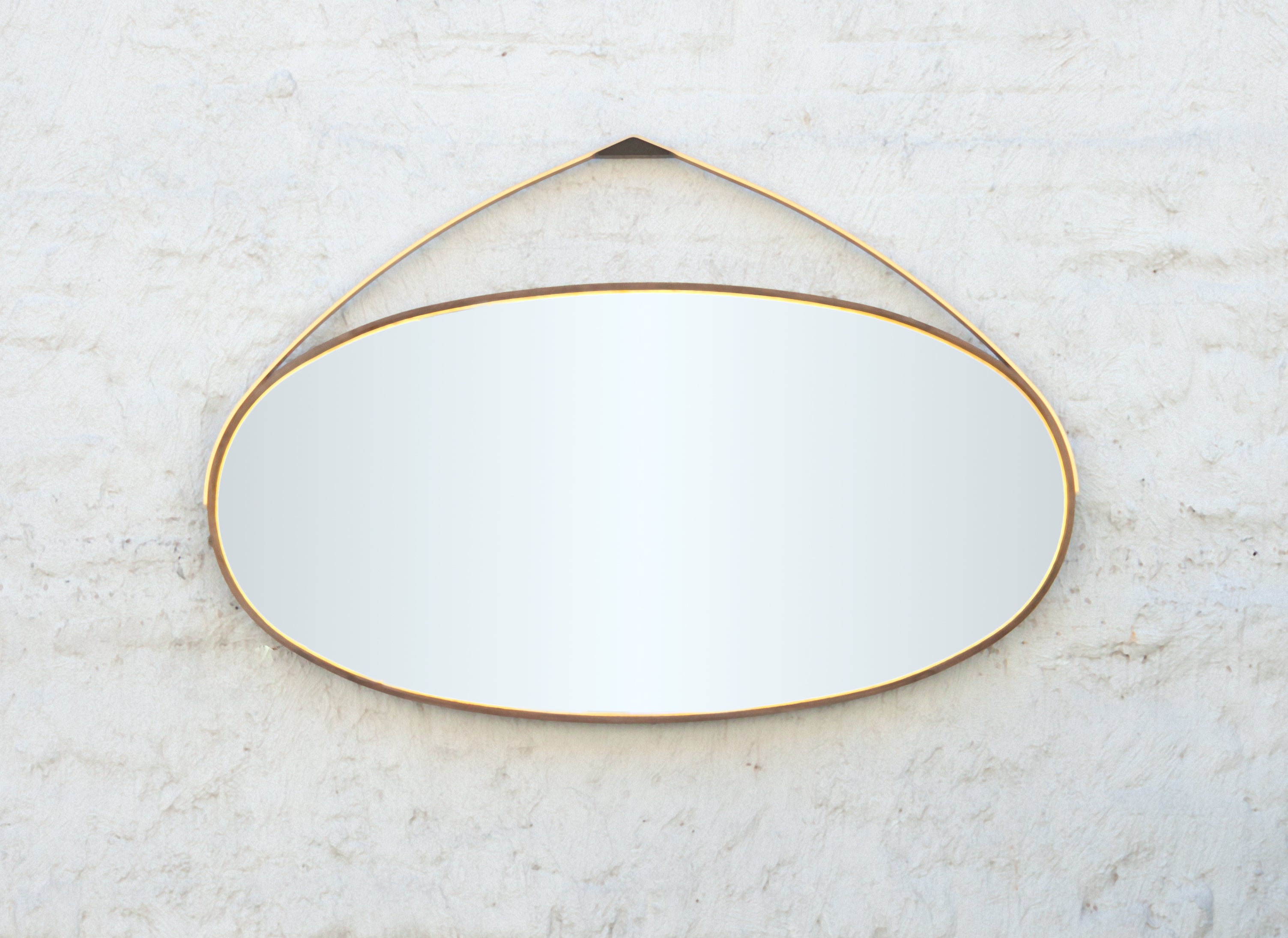 Gotham Oval Mirror -  Customizable Wood and Metal  For Sale