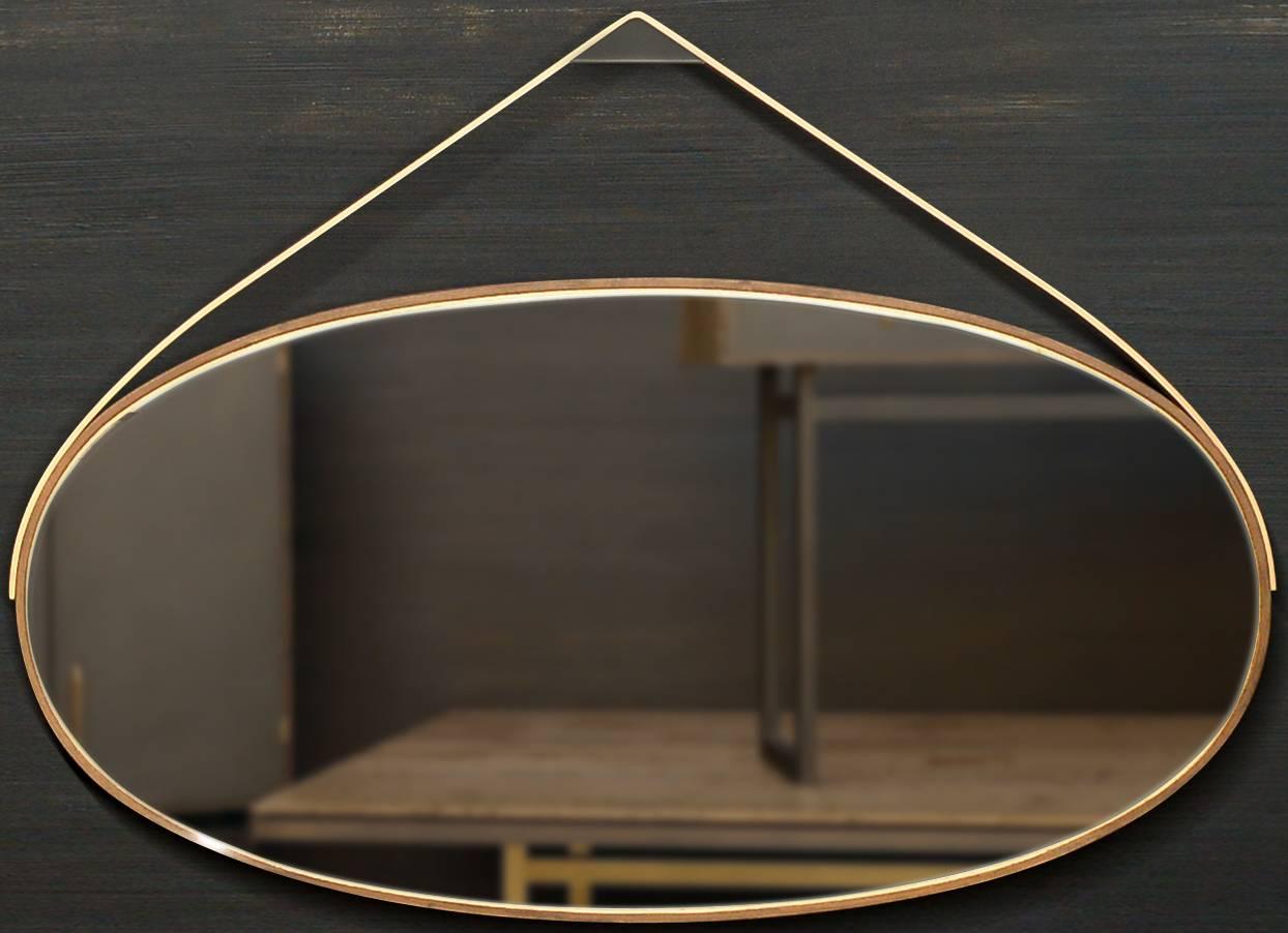 Ovaler Gotham-Spiegel, anpassbar aus Holz und Metall (amerikanisch) im Angebot