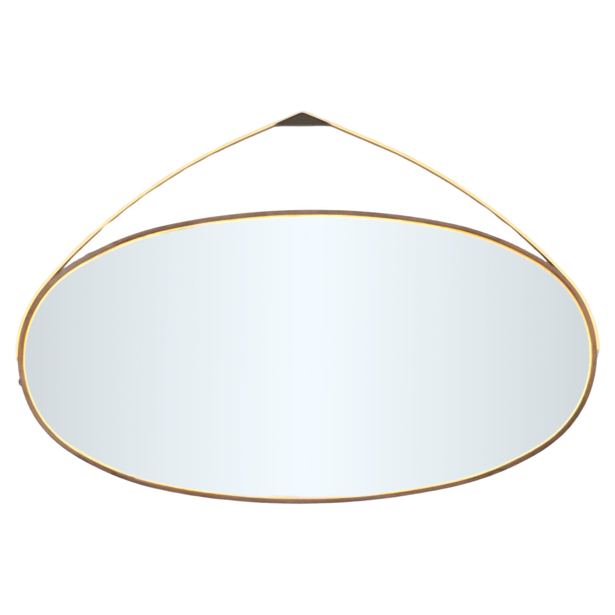 Grand miroir ovale gothique, en bois et métal, personnalisable