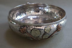 Gorham USA Aesthetic Movement Sterling Mixed Metal Bowl Japanese Hallmarks N