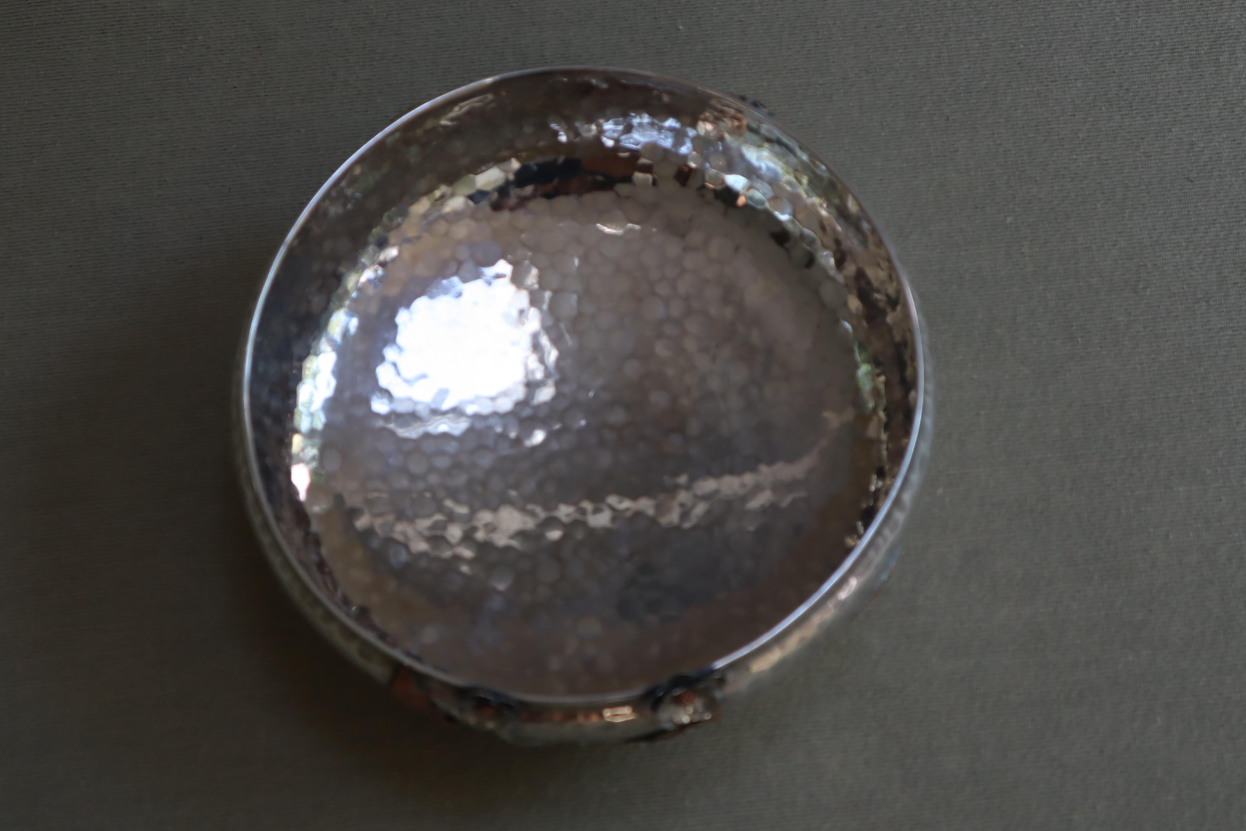 Late 19th Century Gotham USA Aesthetic Movement Sterling Mixed Metal Bowl Japanese Hallmarks N For Sale