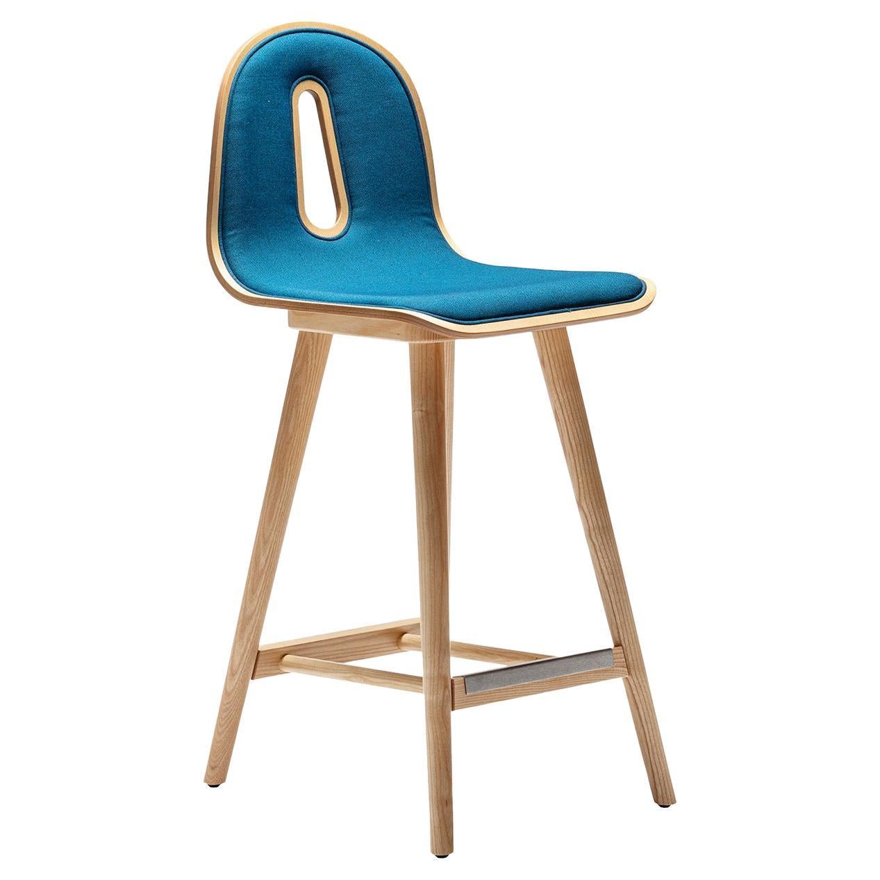 Gotham Woody SG-I-65 Blue Bar Stool by Dario Delpin