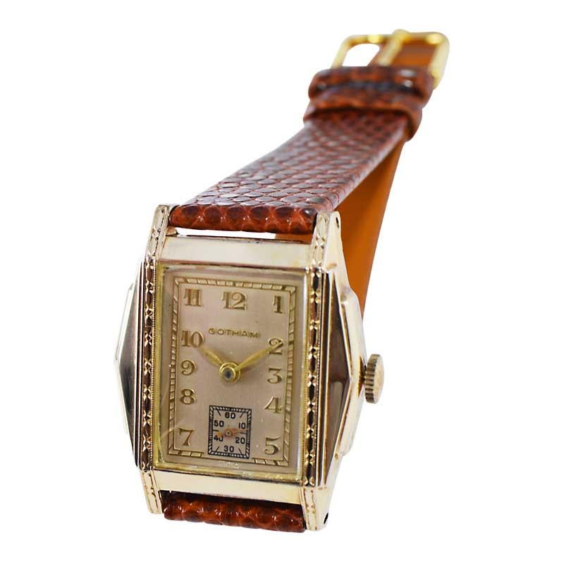 Gotham Yellow Gold Filled Art Deco Watch with Original Dial 1