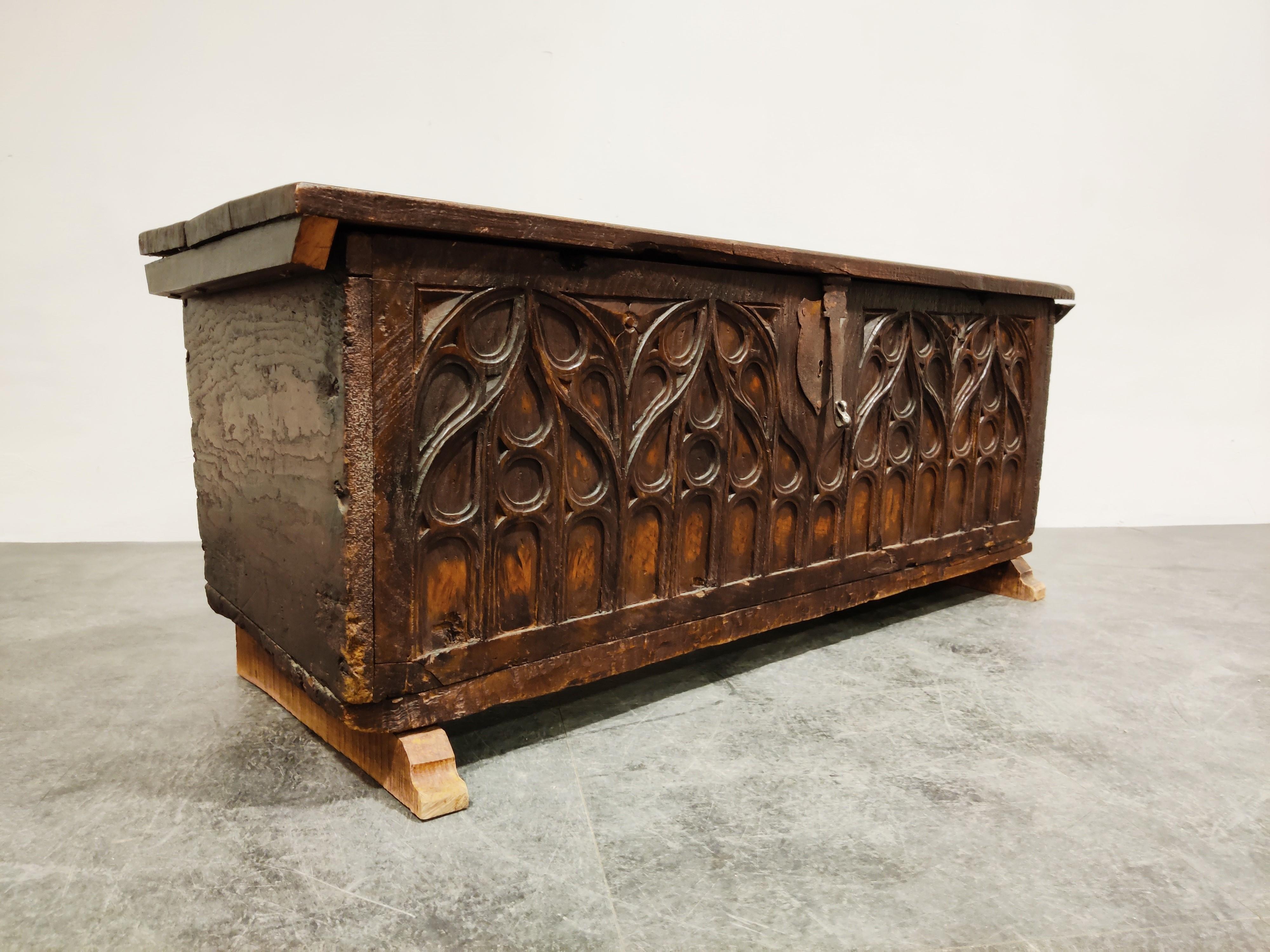 Elm Gothic 16th Century Blanket Chest