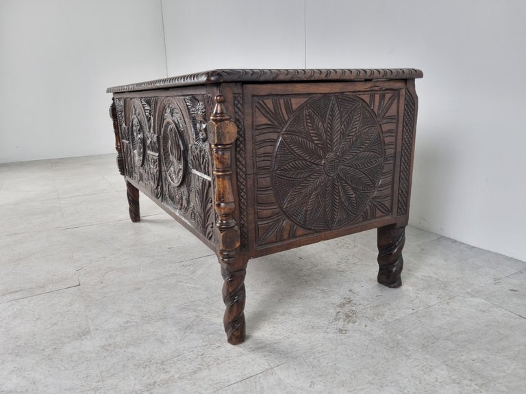 Mid-19th Century Gothic 19th Century Blanket Chest For Sale