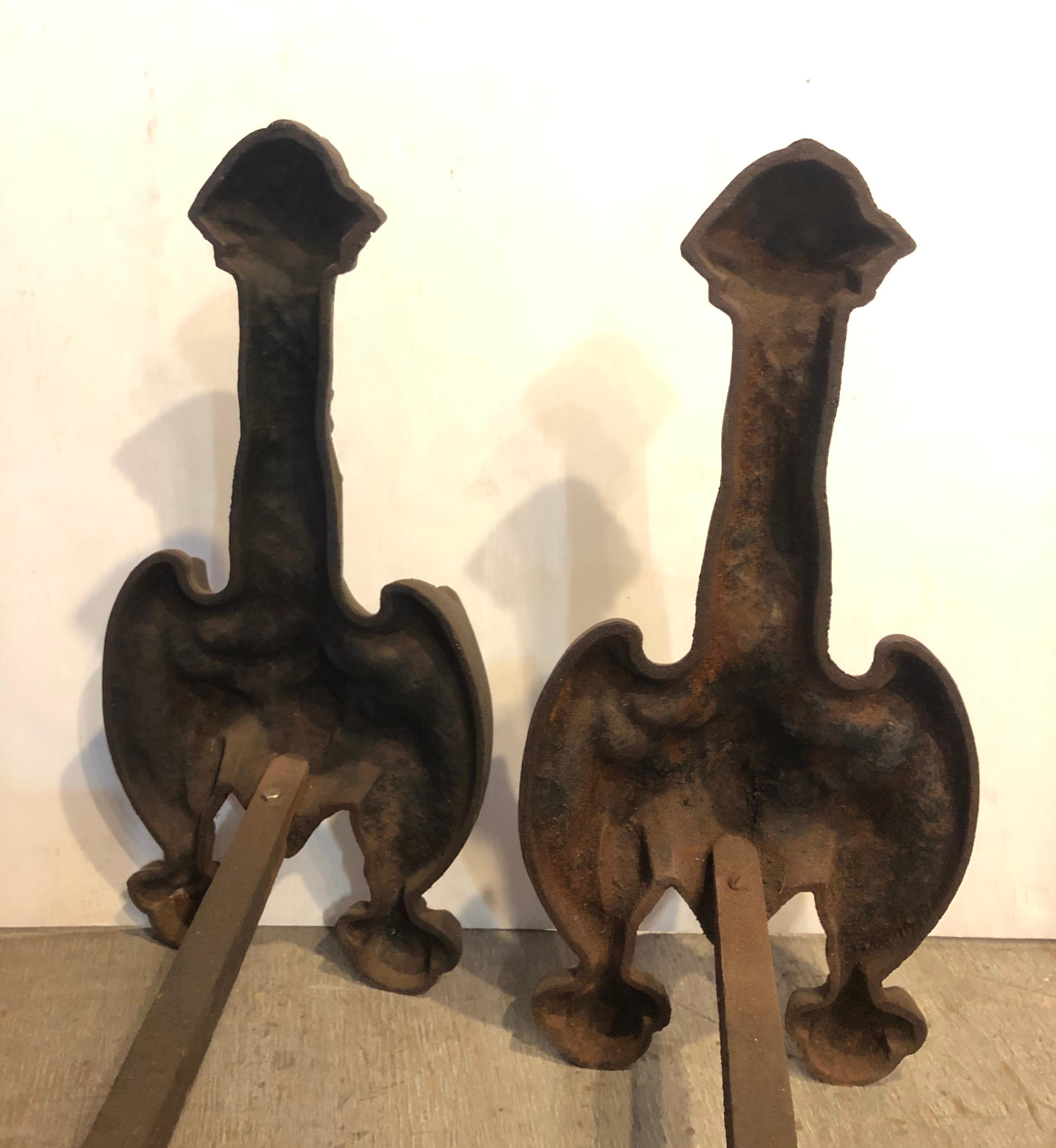 Gothic Revival Gothic Andirons