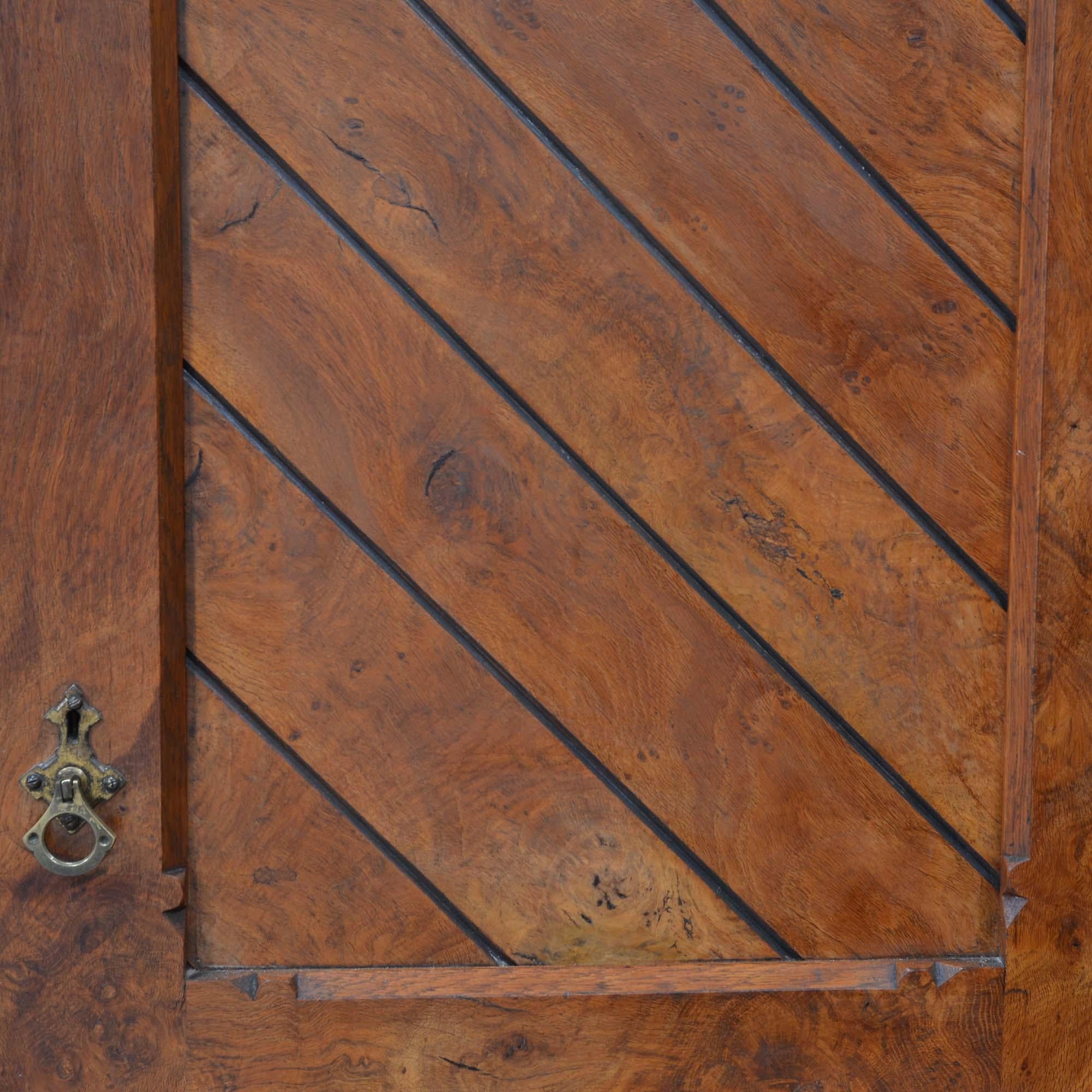 Gothic antique brown oak wardrobe by Marsh, Jones & Cribb For Sale 6