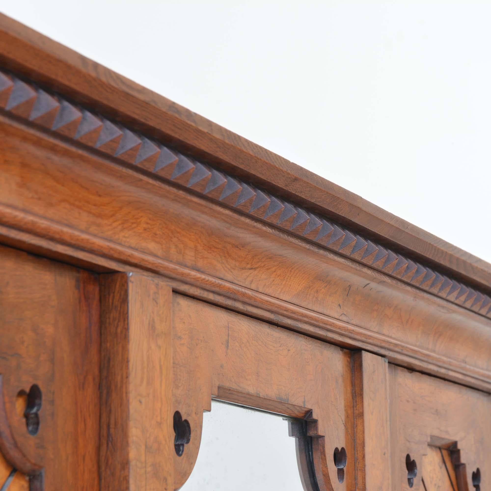Gothic antique brown oak wardrobe by Marsh, Jones & Cribb For Sale 9