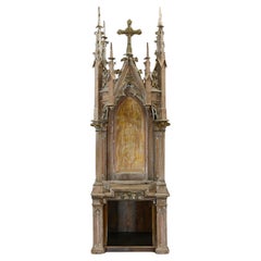Gothic Architectural Church Spire or Steeple Pivoting Shrine Distressed Finish 