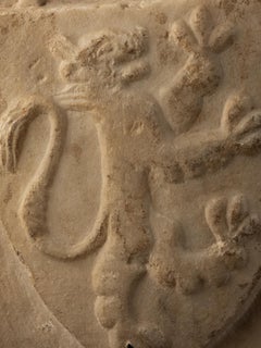 Gothic Armorial Shield with Rampant Lion - Tuscany, 14th century