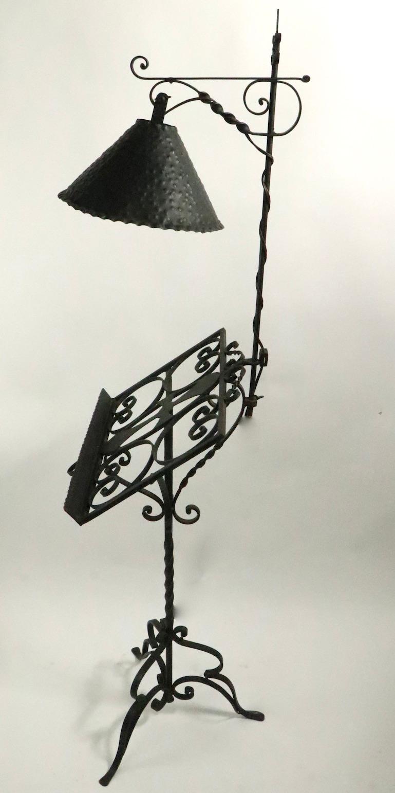 20th Century Gothic Arts & Crafts, Wrought Iron Bible, Bookstand, Lecturn, Maitre D Stand For Sale