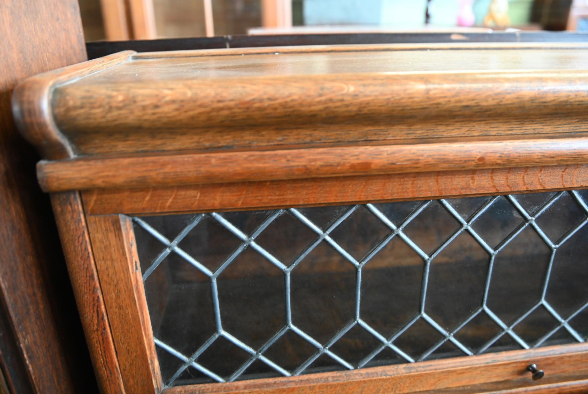 Glass Gothic Barristers Bookcase Globe Wernicke Cabinet 1890 For Sale