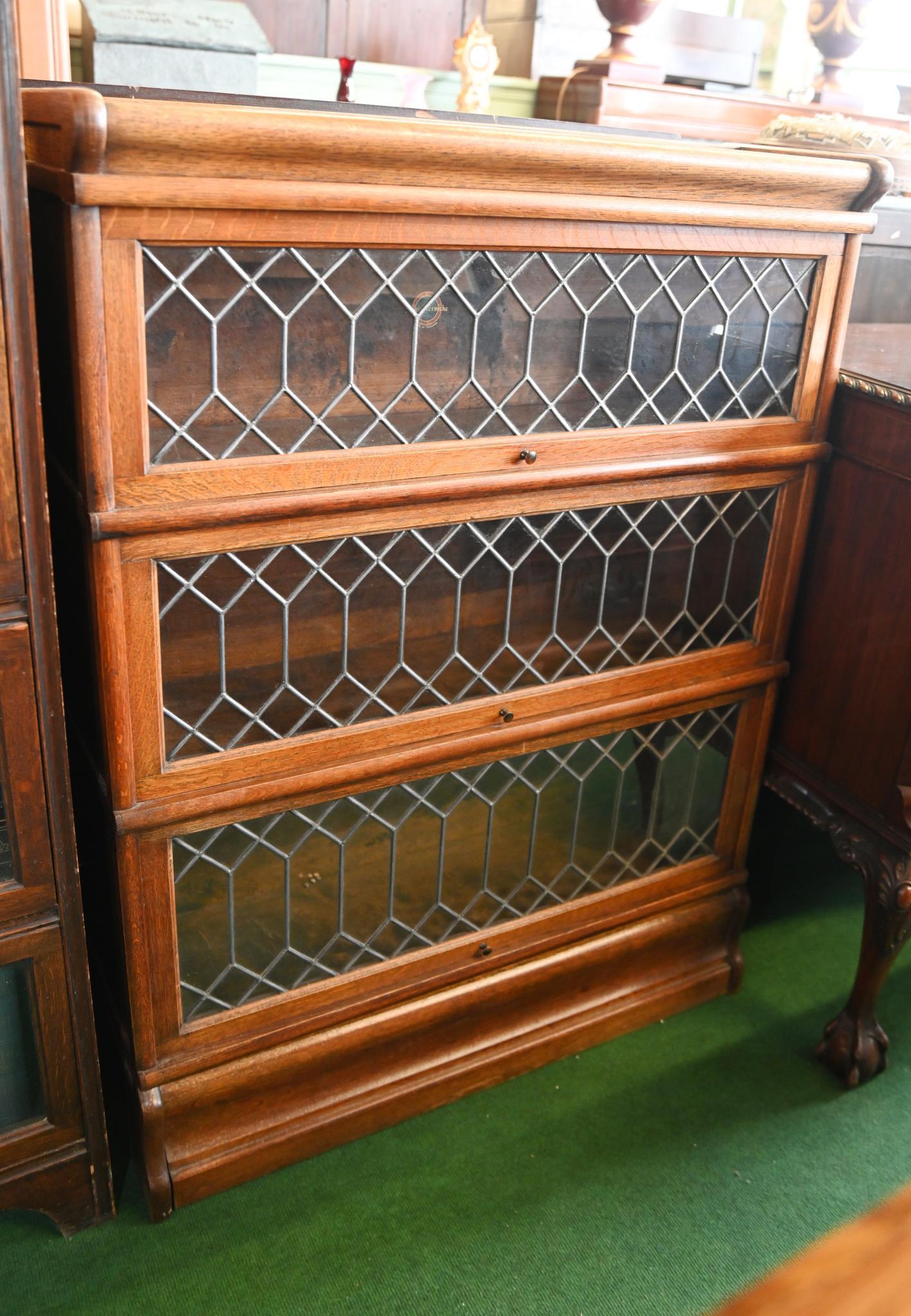 Gothic Barristers Bookcase Globe Wernicke Cabinet 1890 For Sale 1