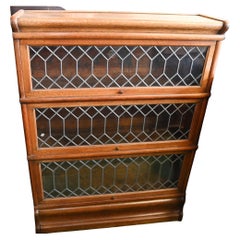 Antique Gothic Barristers Bookcase Globe Wernicke Cabinet 1890