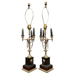 Lampade a candelabro gotiche in ottone Testa di leone e di lupo Massimalista Vintage anni '50