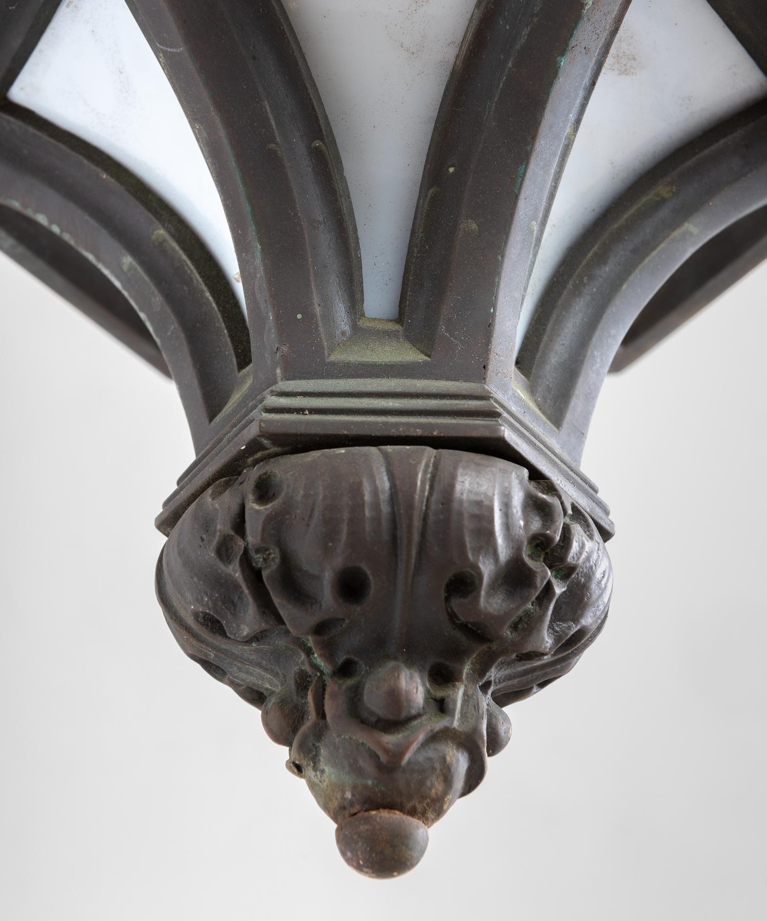Gothic Bronze Lantern, circa 1900 1