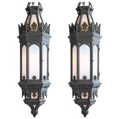 Gothic Bronze Lantern, circa 1900