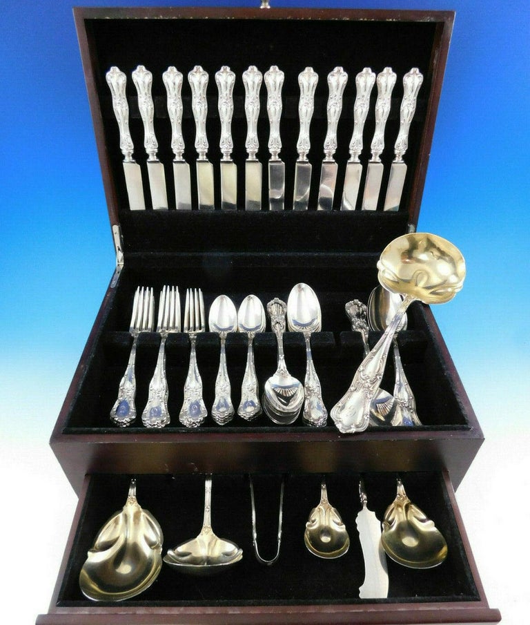 Gothic by Shiebler Sterling Silver Flatware Set for 12 Service 60