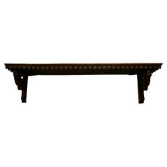 Gothic Carved Long Oak Wall Shelf