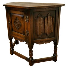 Gothic Carved Oak Credence Cupboard by Old Charm