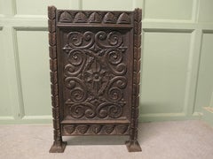 Gothic Carved Oak Fire Screen This sturdy Screen has a carved oak panel