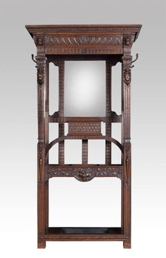 Gothic Carved Oak Hall Stand