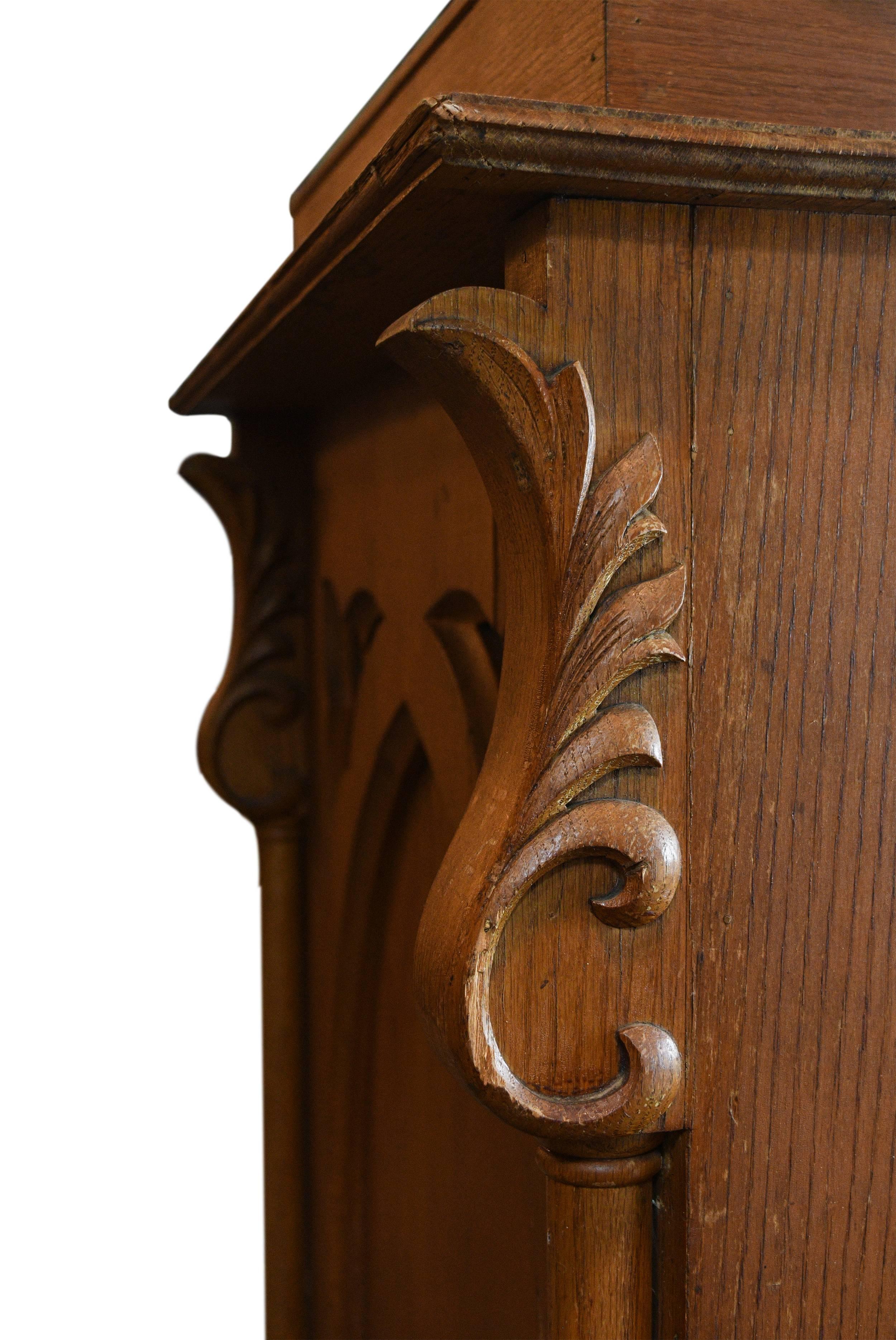 Gothic Carved Oak Lectern 4