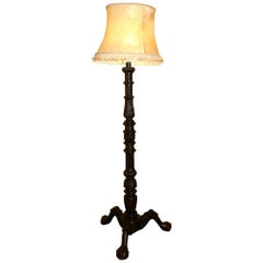 Gothic Carved Oak Torchere, Floor Standing Standard Lamp