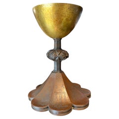 Gothic chalice in copper and gilded copper - Italy- 15th century