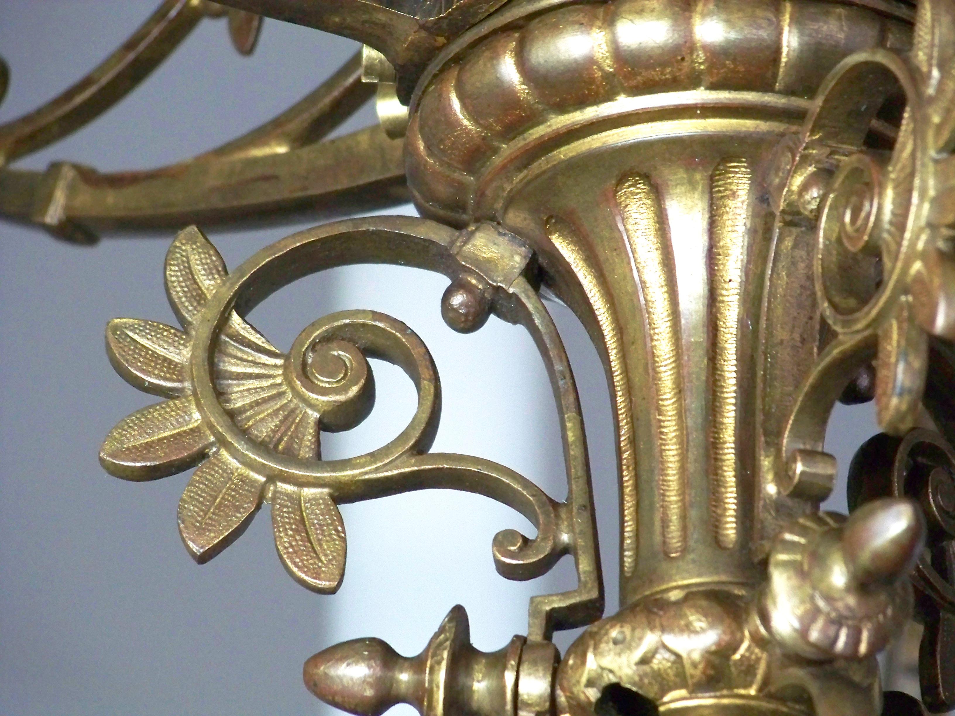 Brass Gothic Chandelier from Mons. Kajetan Matousek For Sale