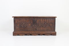 Gothic chest with decorated front late 18th century