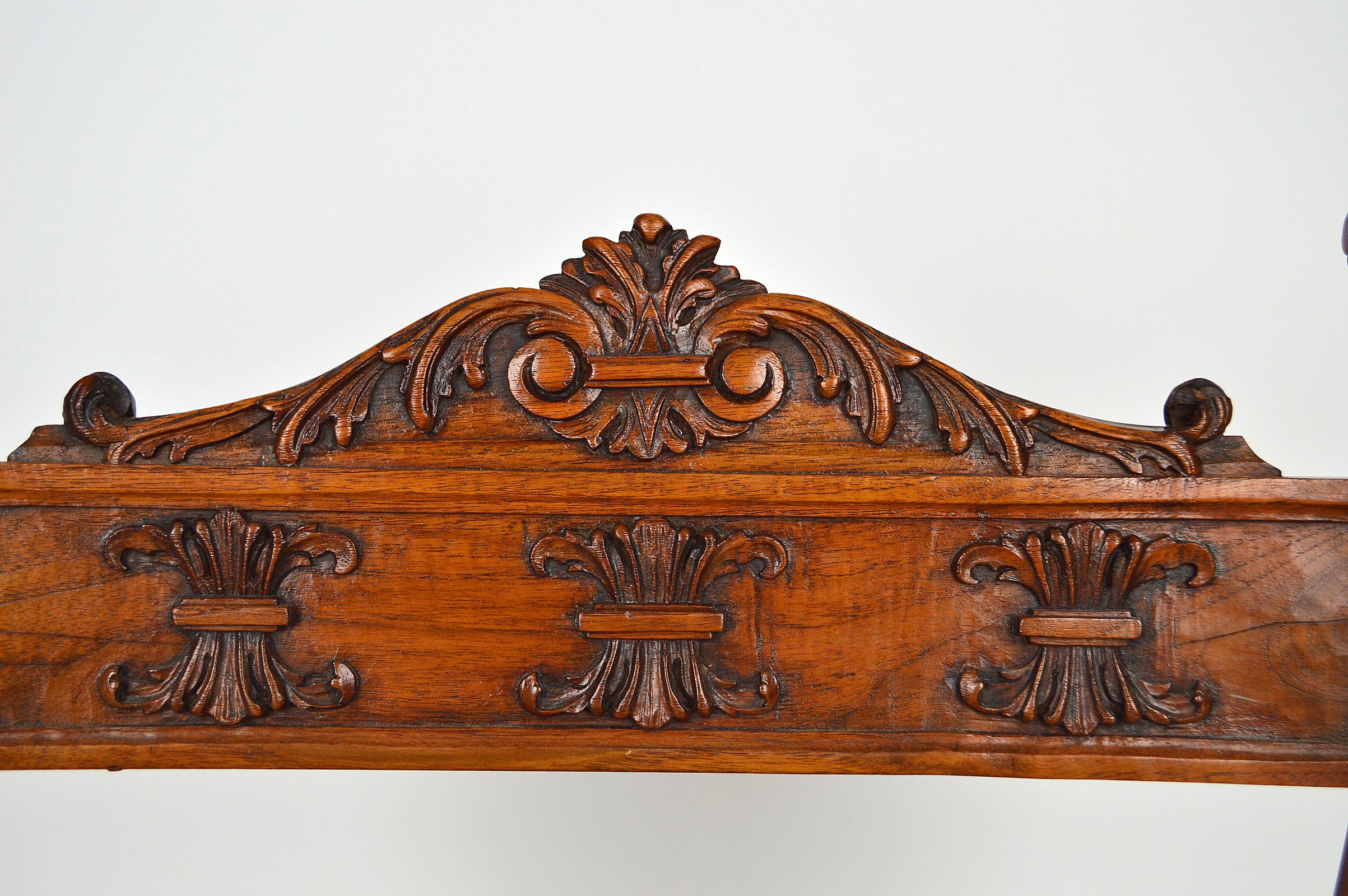 Gothic Curule Armchair in Carved Walnut, France, circa 1880 2