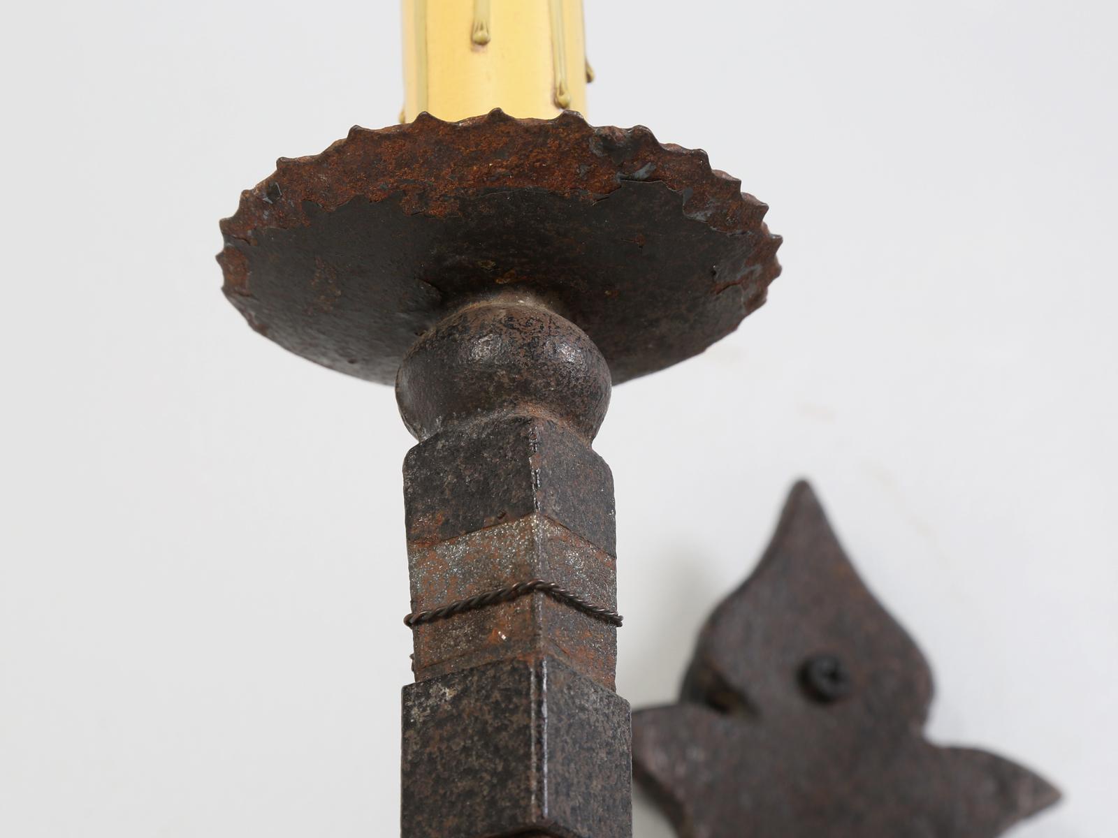 Gothic Design Single Two-Light Sconce Handcrafted in France 5